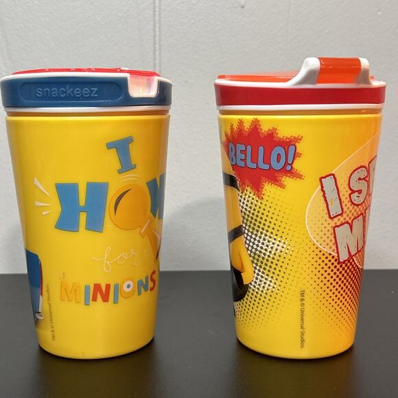 Despicable Me Minions Zak Snackeez With Lid No Straw 8 Oz (lot of 2) - Picture 3 of 9